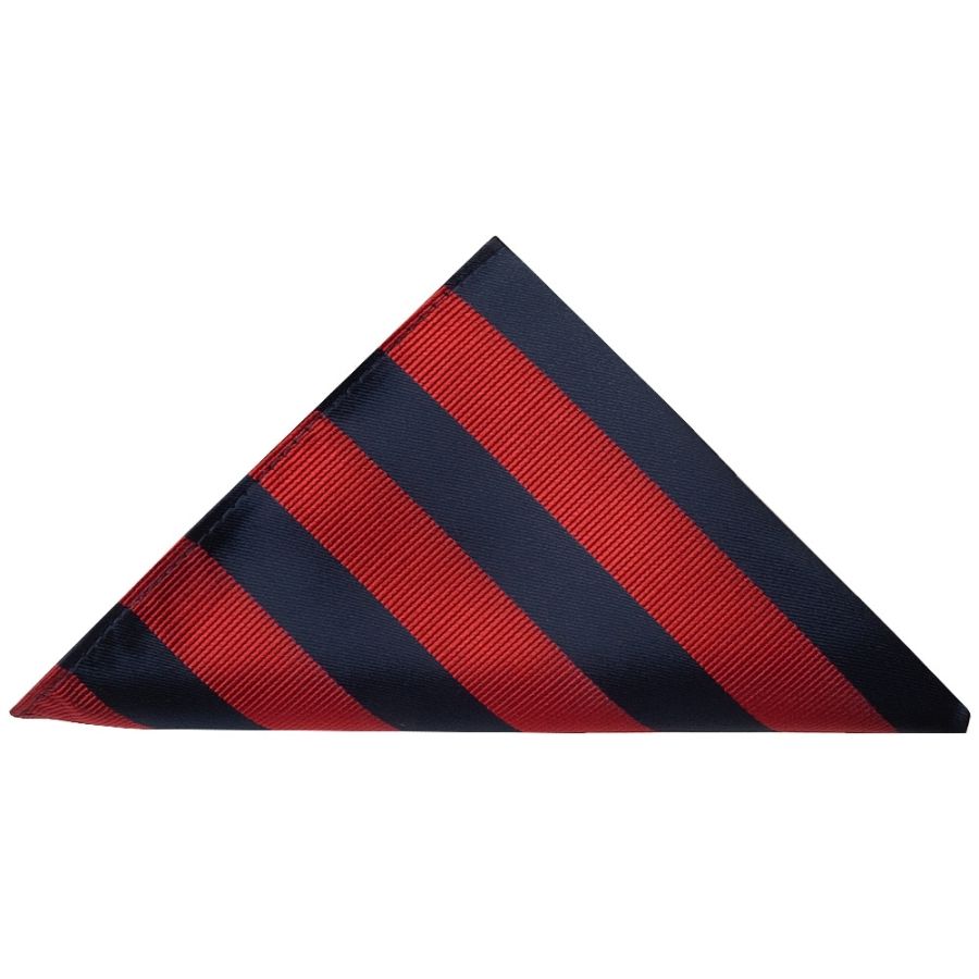 Navy and Red Striped Pocket Square
