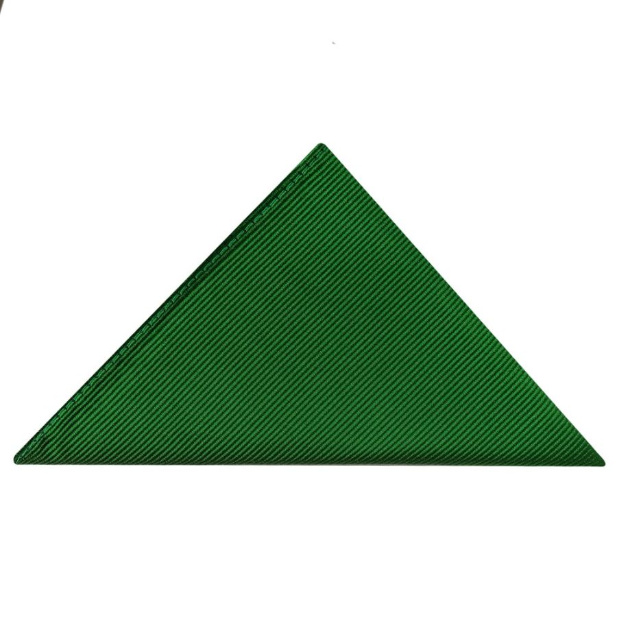 Green Twill Silk Pocket Square