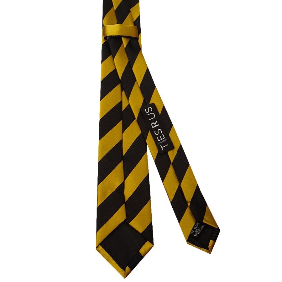 Black and Gold Striped Skinny Men's Tie