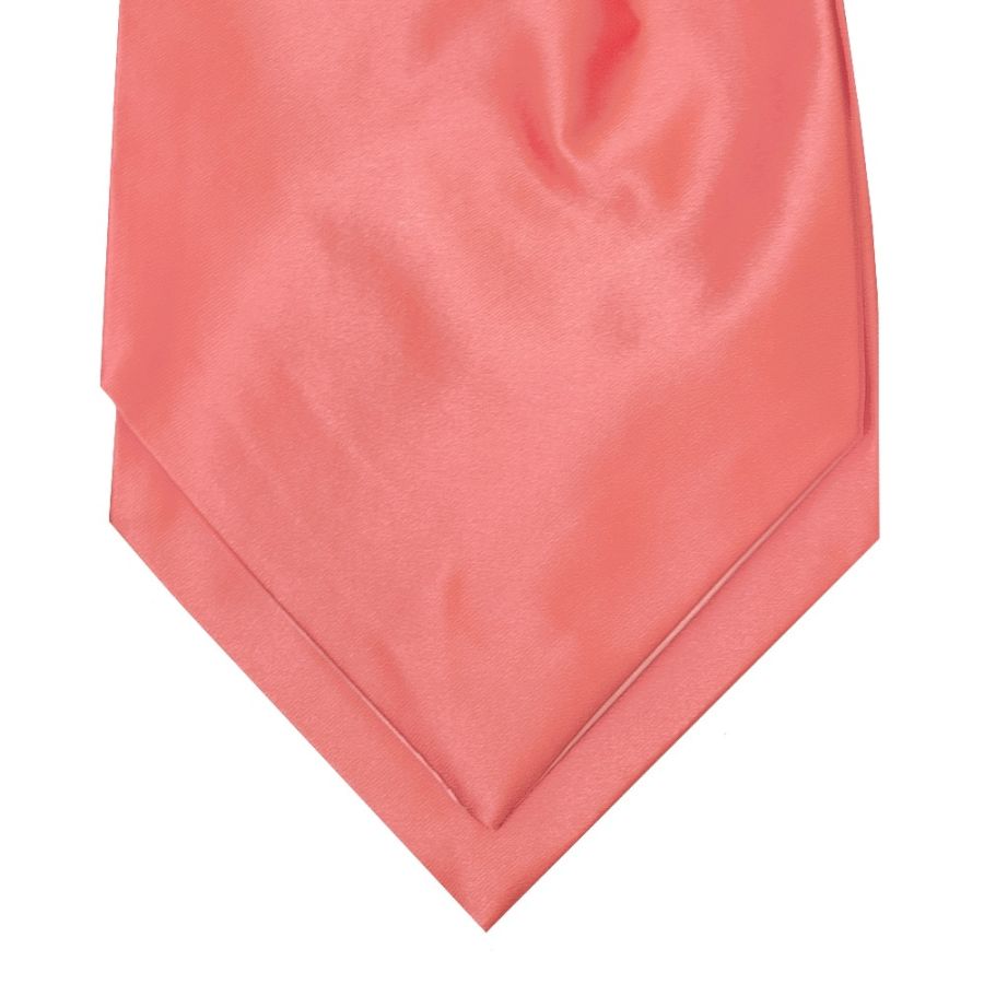 Plain Light Coral Pink Satin Men's Cravat Tie