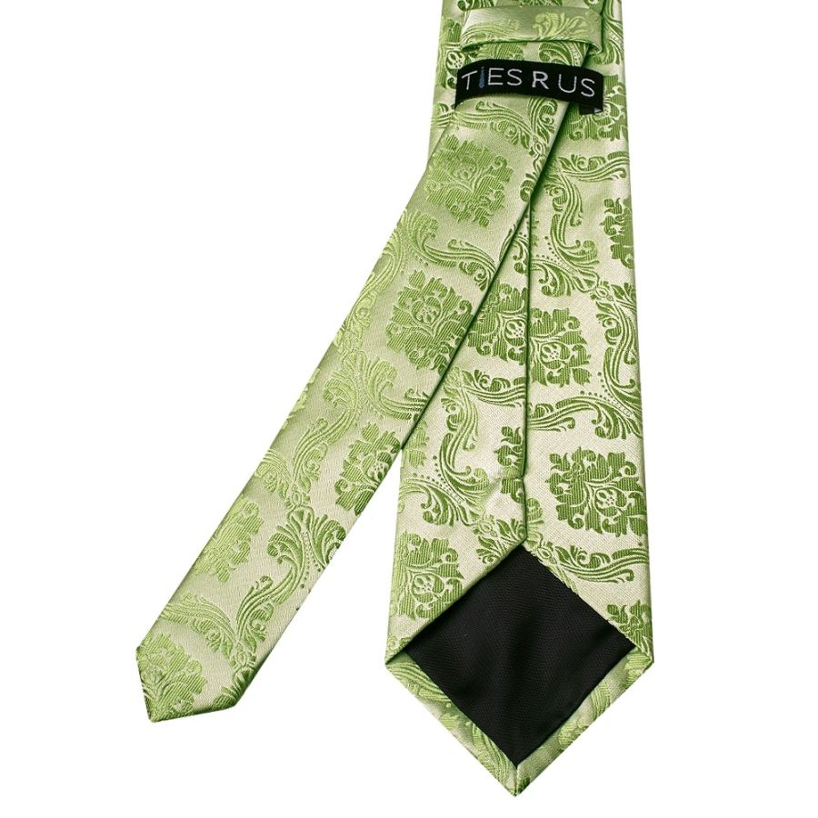 Sage Green Paisley Classic Men's Tie and Pocket Square Set