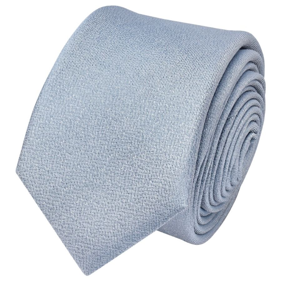 Plain Dusty Blue Silk Skinny Boys Tie and Pocket Square Set