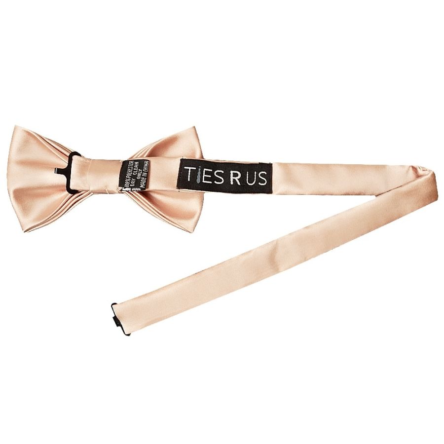 Plain Nude Satin Mens Bow Tie