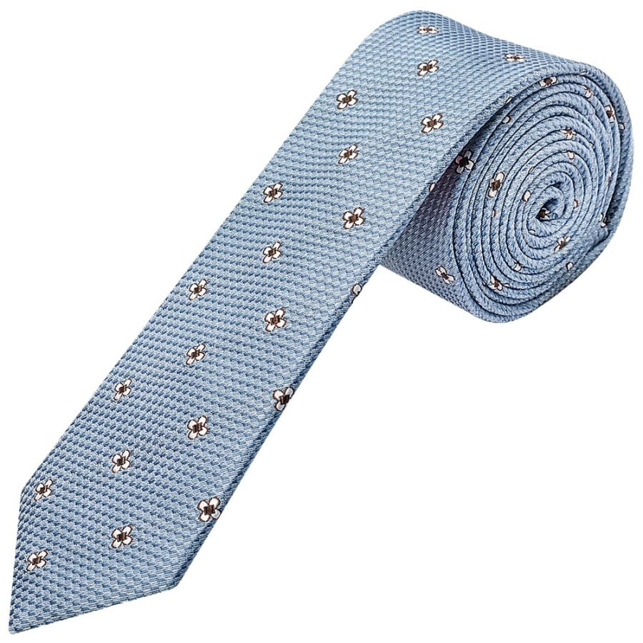 Blue Petal Skinny Men's Tie