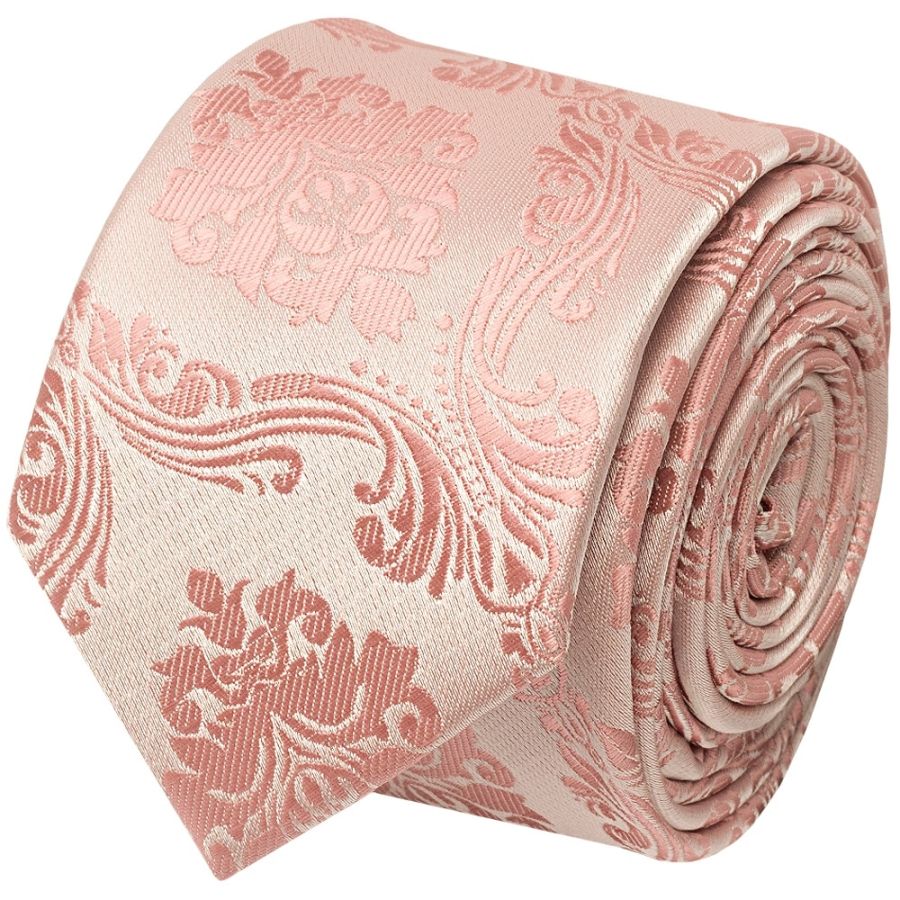 Rose Gold Paisley Skinny Men's Tie