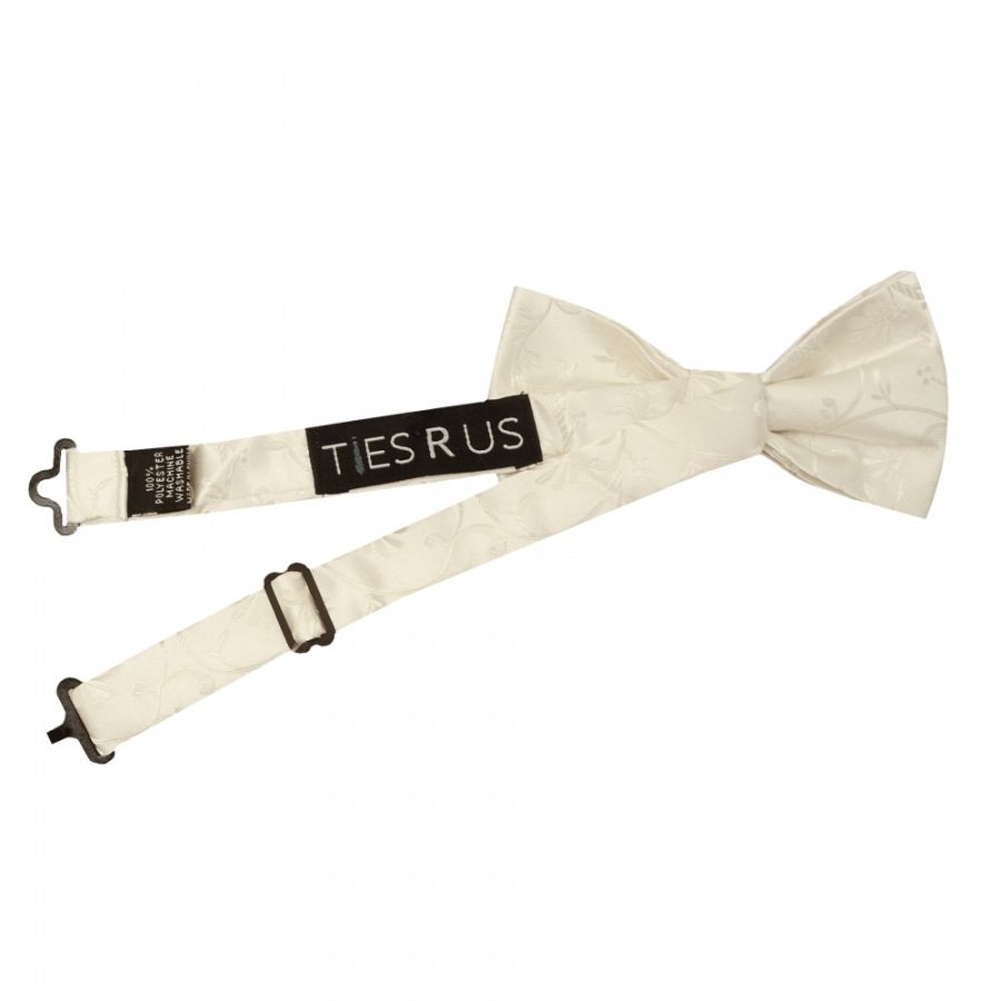 Pre Tied Ivory Floral Boys Bow Tie Age 4-7