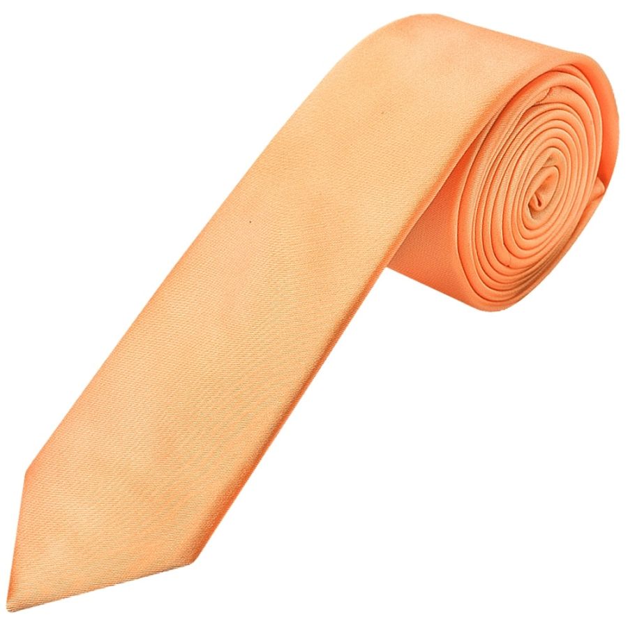 Plain Peach Satin Boys Tie