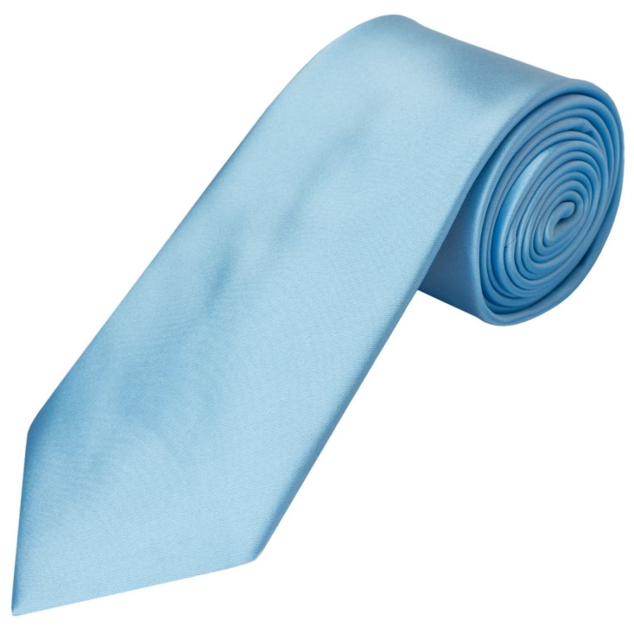 END OF SEASON Plain Sky Blue Satin Classic Men's Tie