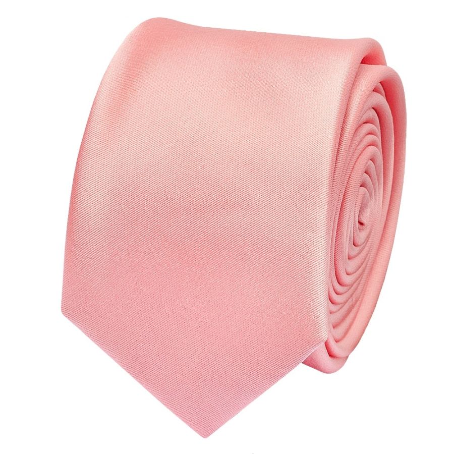 Plain Blush Rose Boys Satin Skinny Tie