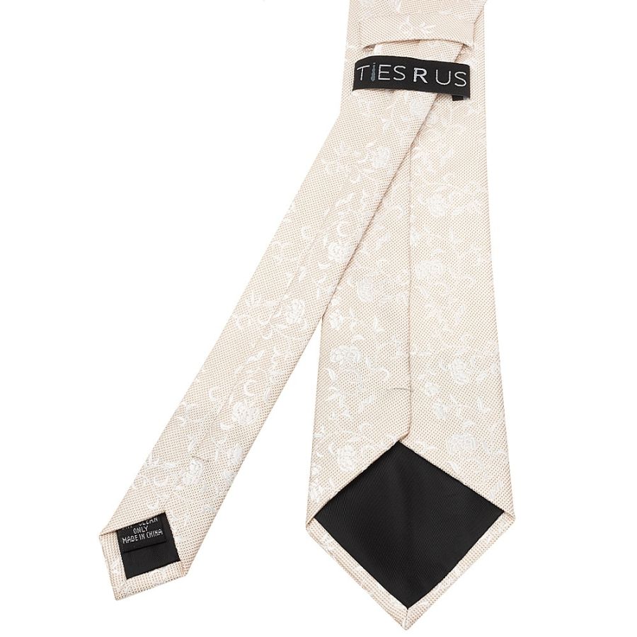 Champagne and White Floral Classic Men's Tie