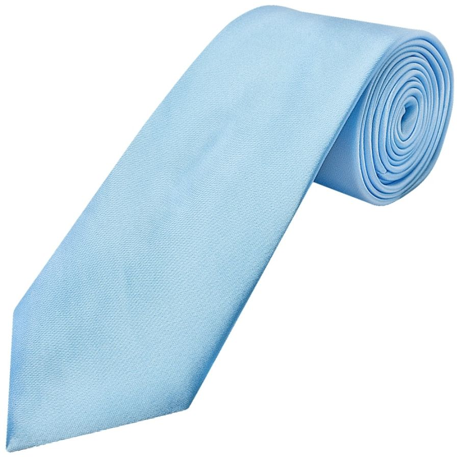 Plain Sky Blue Satin Classic Men's Tie