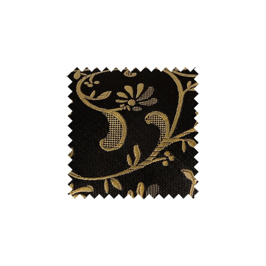 Plain Black with Gold Floral Swatch - GDWF1