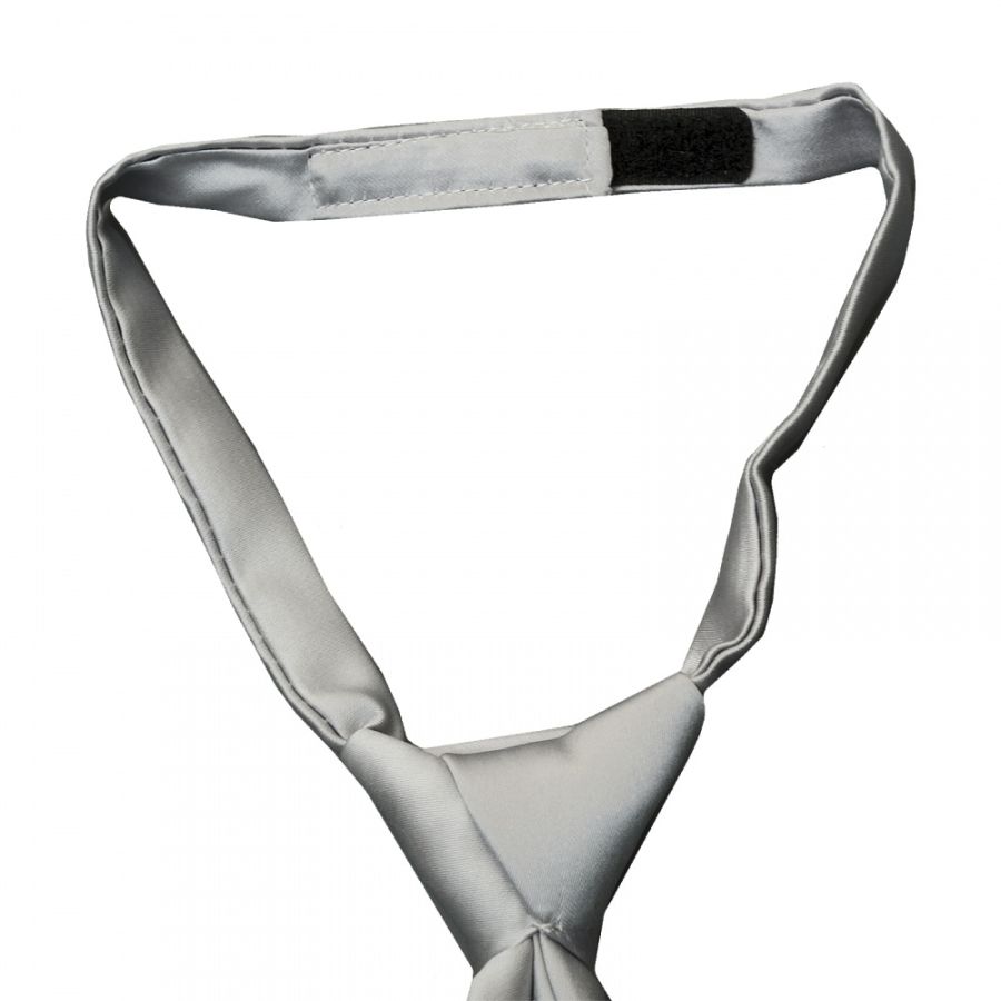 Pre Tied Silver Satin Boys Tie Age 4-7