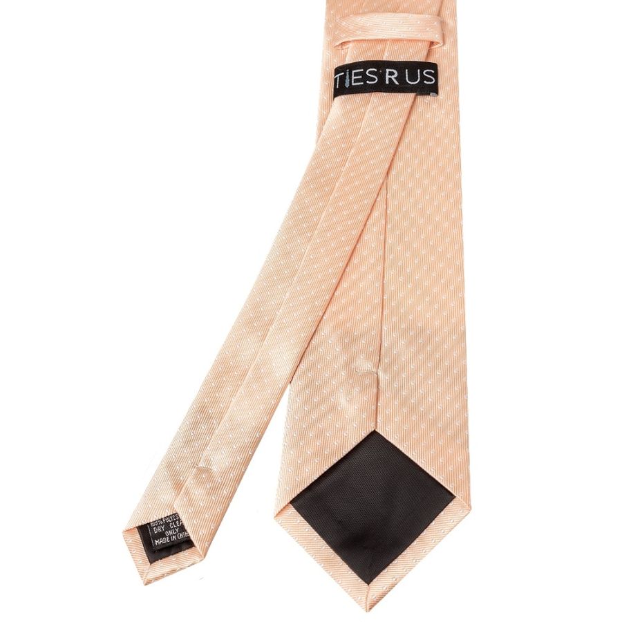 END OF SEASON Peach and White Polka Dot Classic Men's Tie