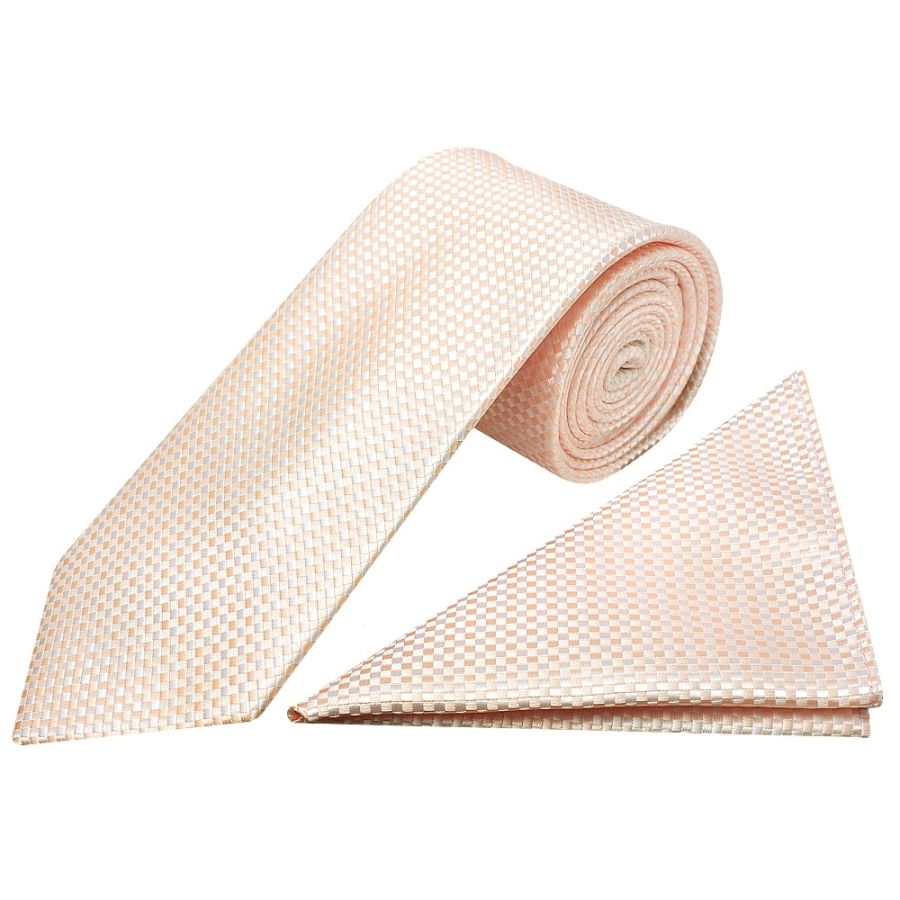 Blush Diamond Neat Classic Men's Tie and Pocket Square Set