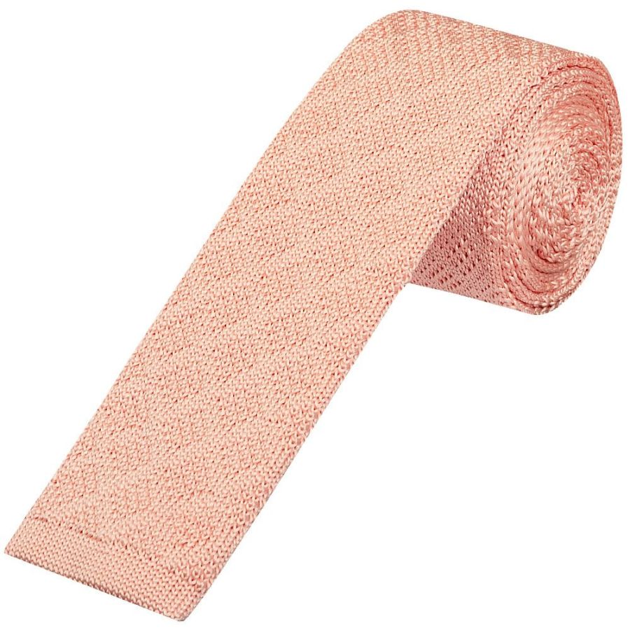 Pink Knitted Skinny Men's Tie
