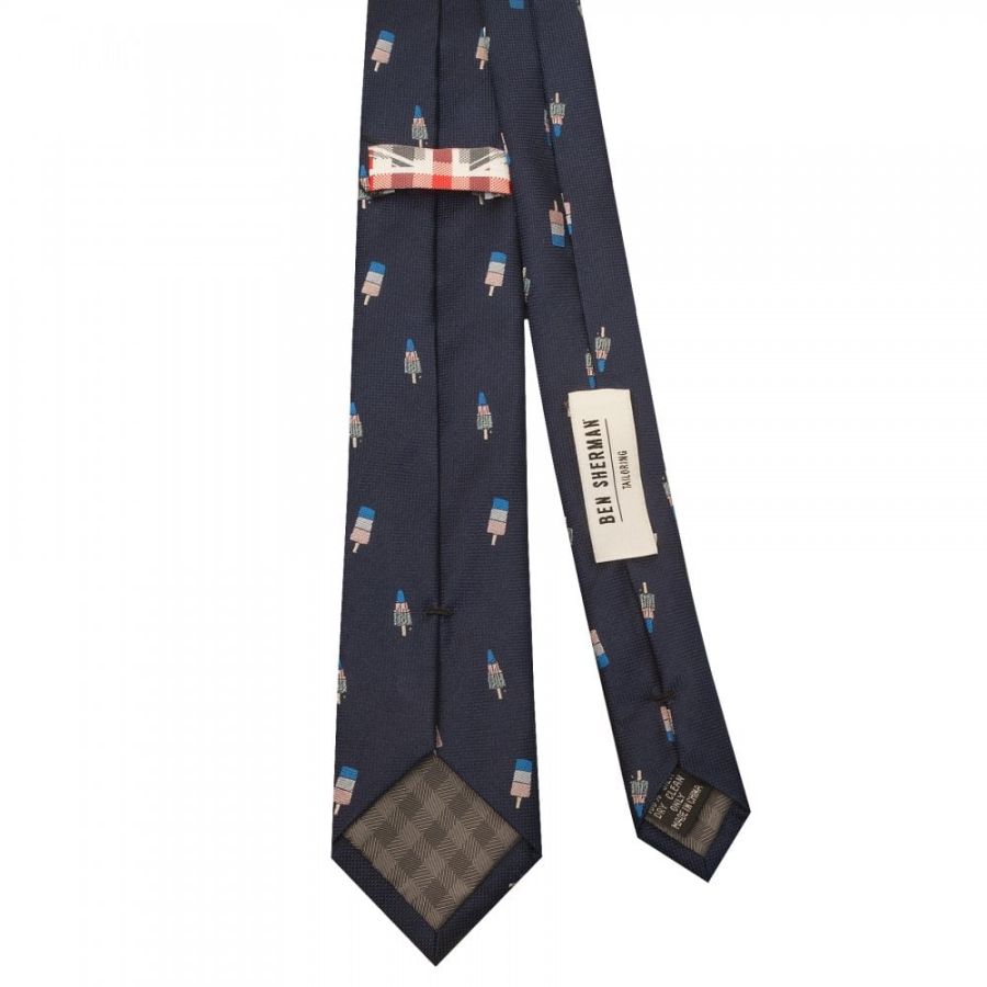 Navy Ice Lolly Silk Skinny Men's Tie