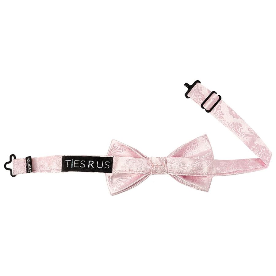 Pre Tied Blush Pink Paisley Boys Bow Tie Age 4-7