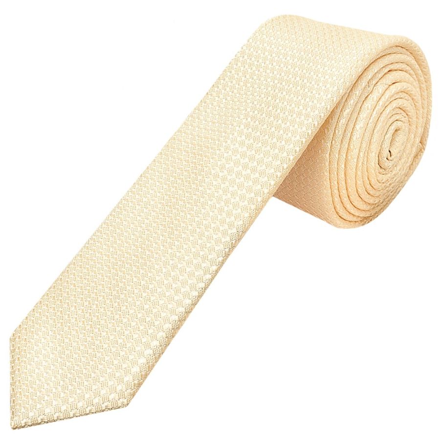Ivory Textured Skinny Tie 