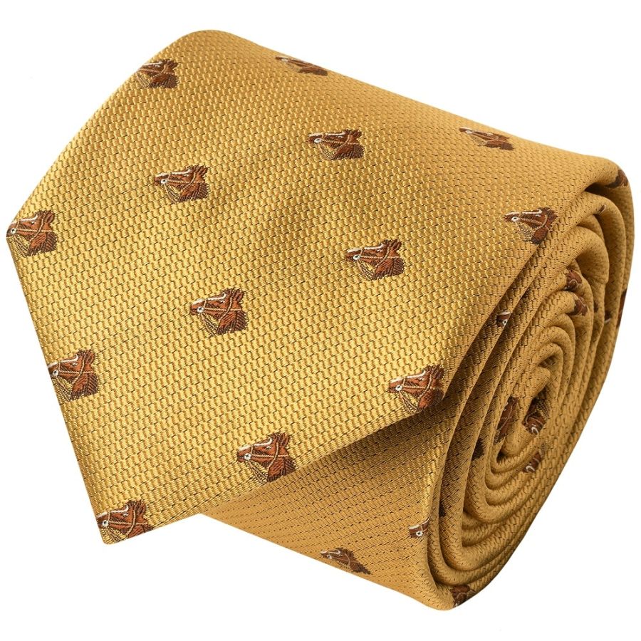 Gold Horse Head Classic Men's Tie