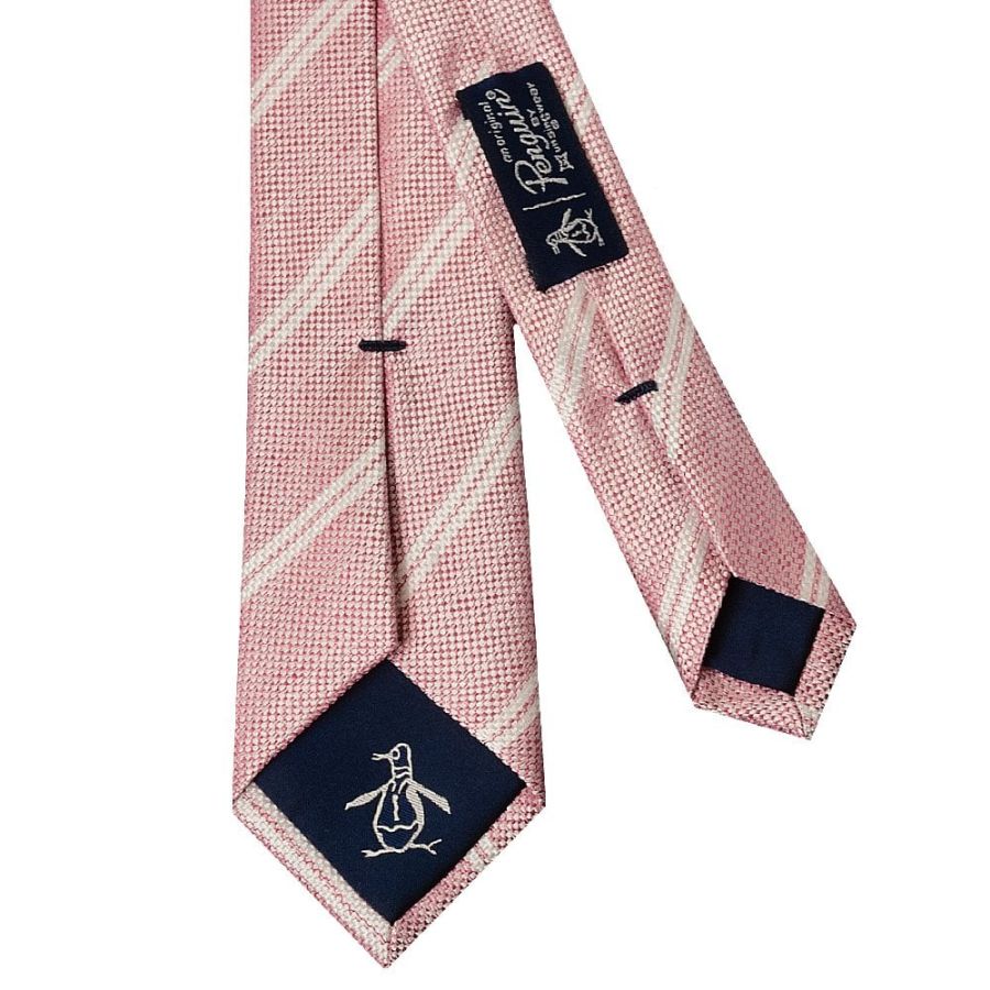 Light Pink Stripe Skinny Men's Silk Tie