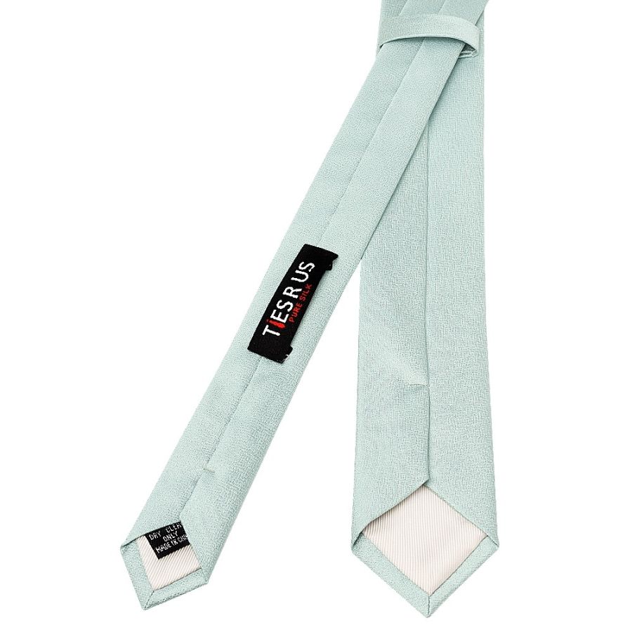 Plain Seafoam Blue Silk Skinny Boys Tie