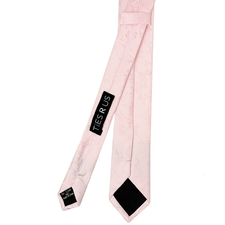Blush Pink Floral Skinny Boys Tie