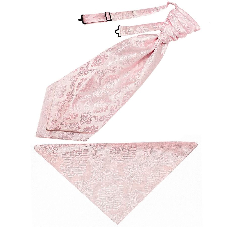 Blush Pink Paisley Men's Cravat Tie and Pocket Square Set
