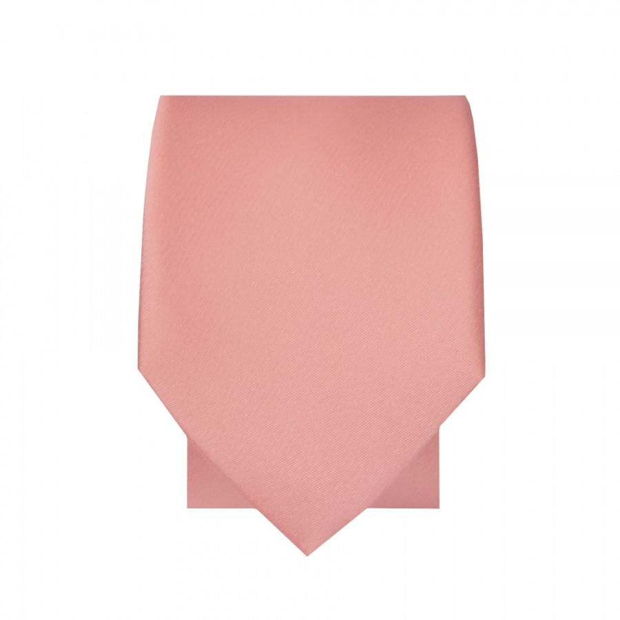 Plain Pink Satin Silk Skinny Men's Tie