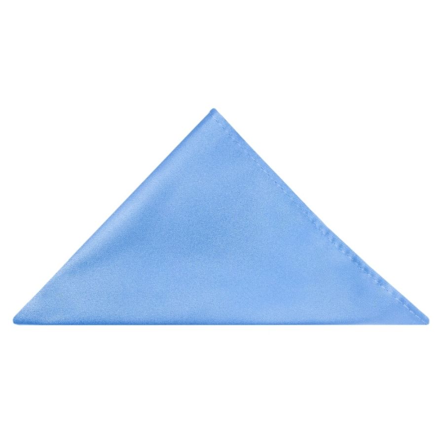 Plain Satin Steel Blue Pocket Square