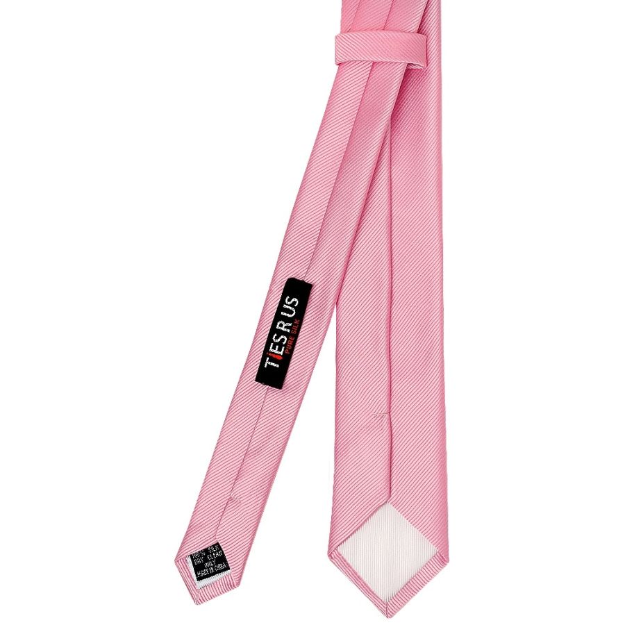 Blush Pink Silk Twill Skinny Mens Tie