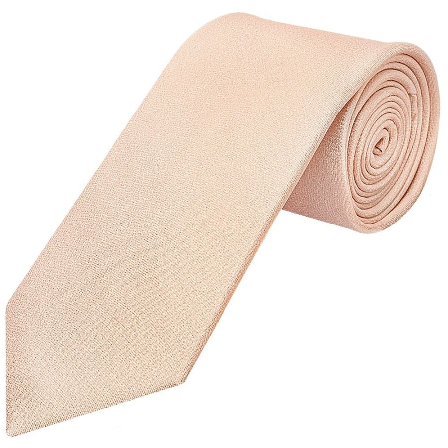 Plain Nude Silk Classic Men's Tie and Pocket Square Set