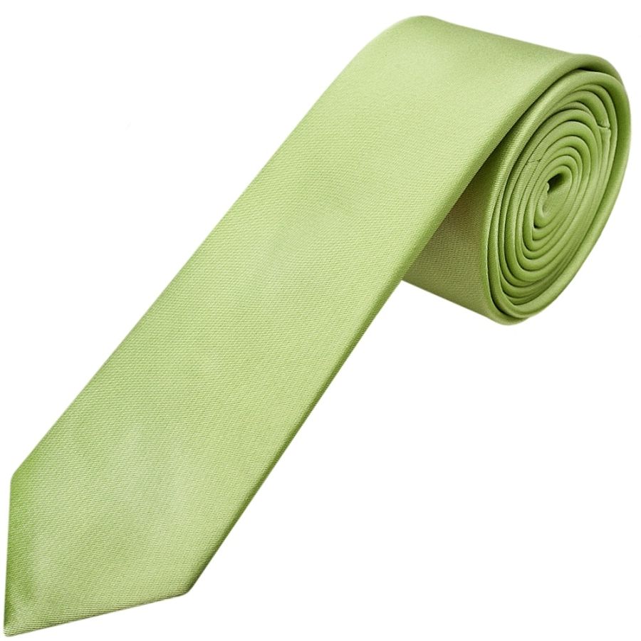 Plain Light Sage Boys Satin Skinny Tie