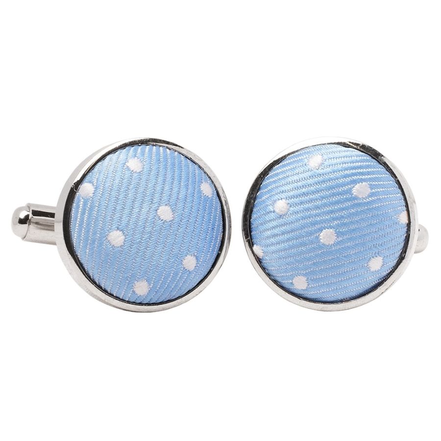 Light Blue Polka Dot Cufflinks