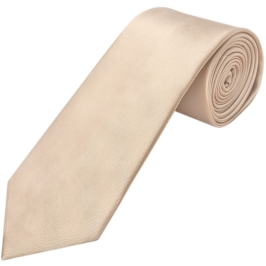 Plain Nude Satin Classic Mens Tie