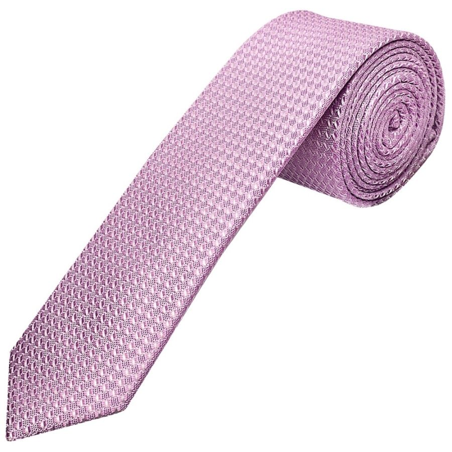 Lavender Textured Skinny Tie and Pocket Square