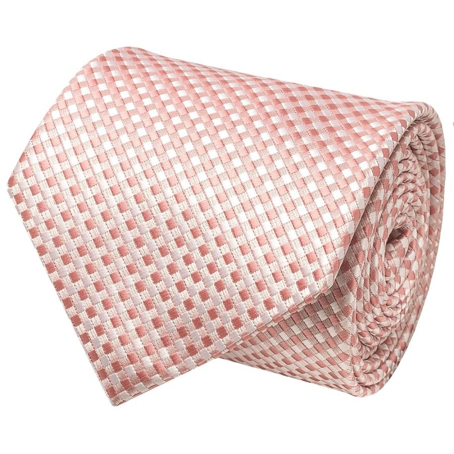 Rose Gold Diamond Neat Classic Men's Tie and Pocket Square Set