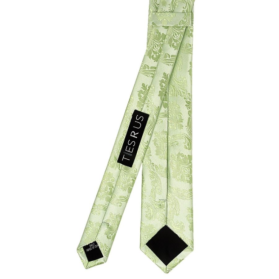 Sage Green Paisley Skinny Men's Tie