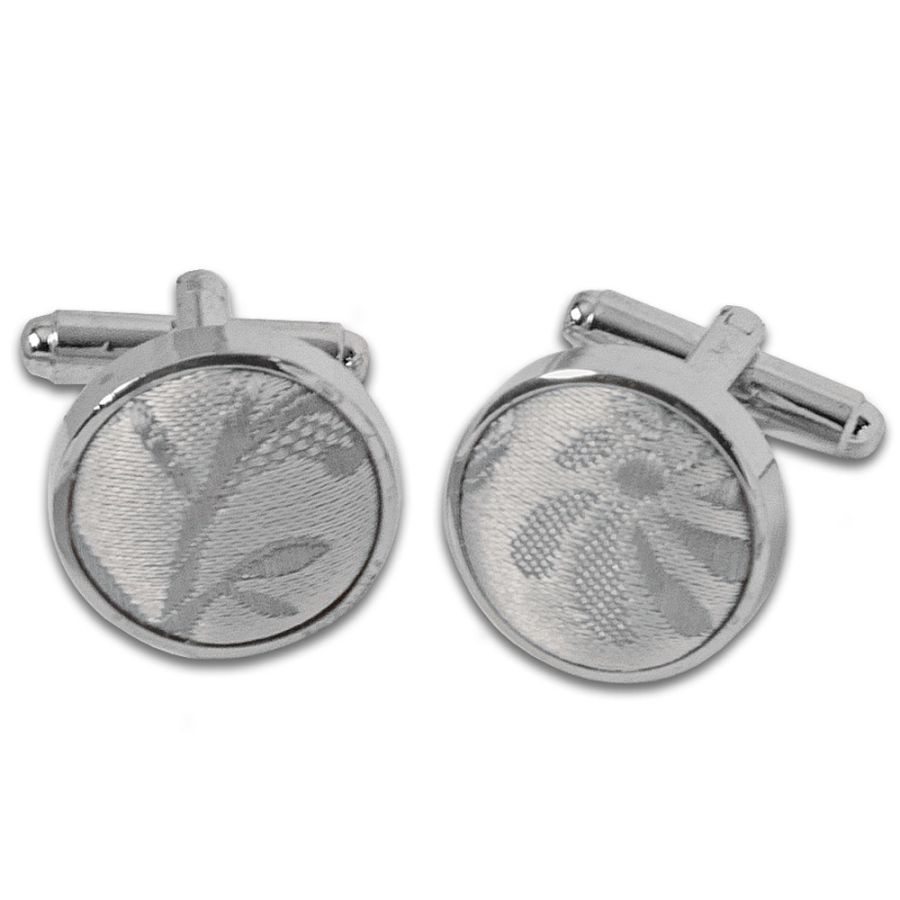 Silver Floral Cufflinks
