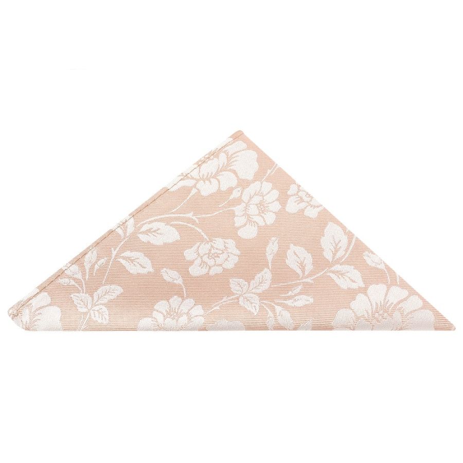 Pink with White Floral Silk Pocket Square