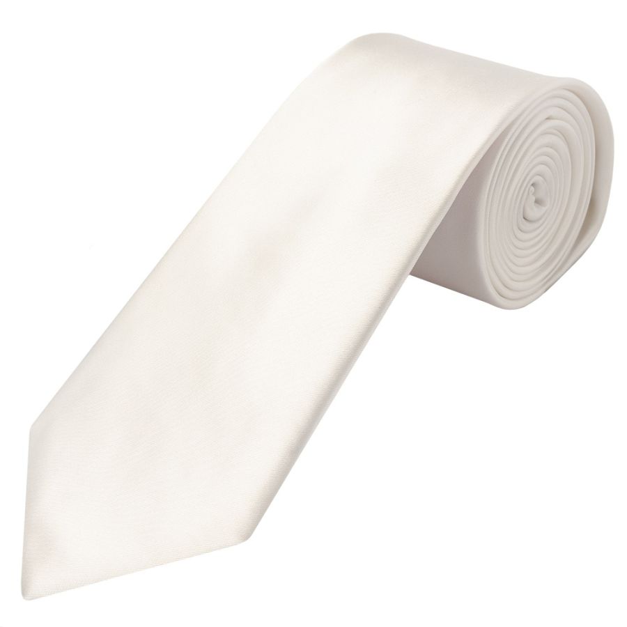 Plain White Satin Classic Men's Tie