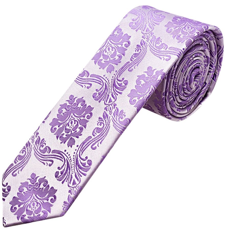 Cadbury Purple Paisley Skinny Boys Tie