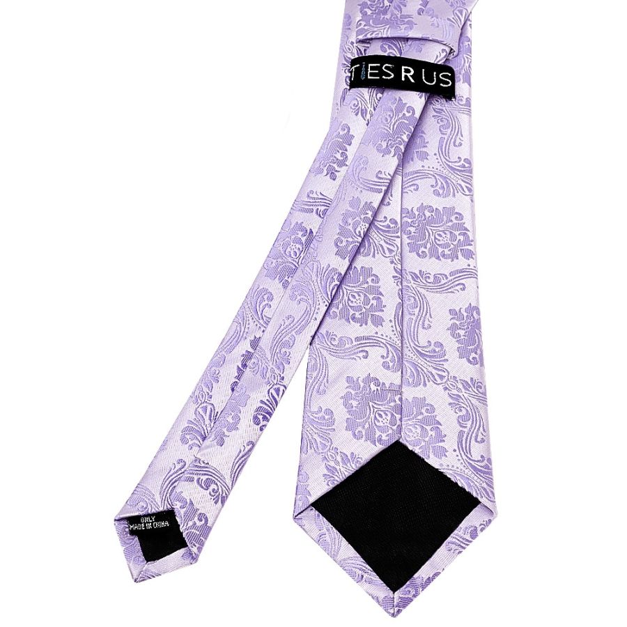 Lilac Paisley Classic Men's Tie and Pocket Square Set