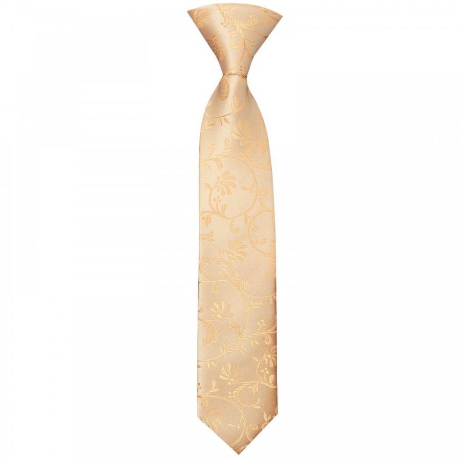Pre Tied Peach Floral Boys Tie Age 4-7