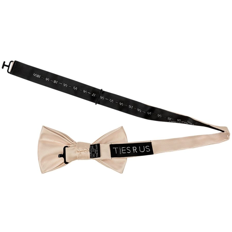Plain Nude Satin Mens Bow Tie