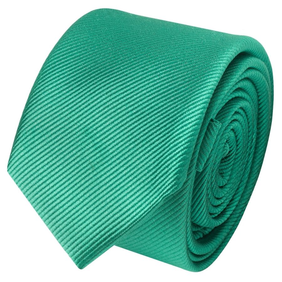 Emerald Green Silk Twill Skinny Mens Tie