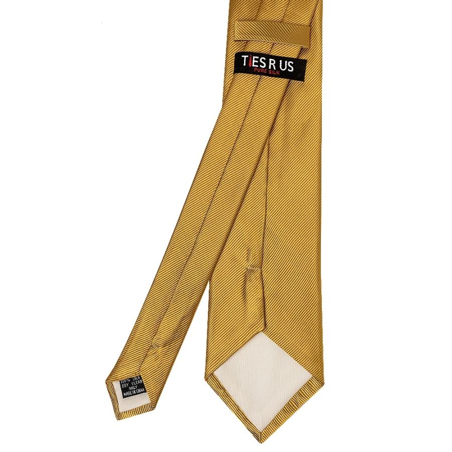 Mustard Yellow Silk Twill Classic Mens Tie and Pocket Square Set
