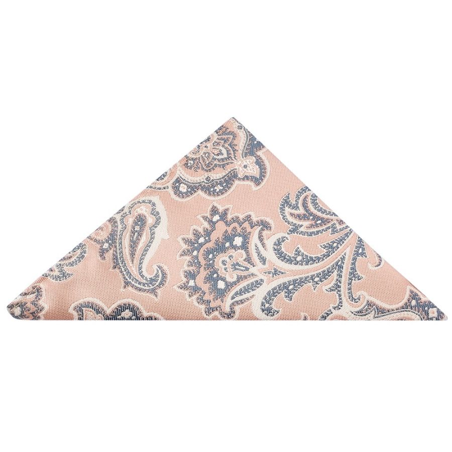 Pink and Blue Paisley Pocket Square