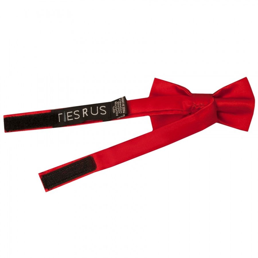 Pre Tied Scarlet Red Satin Boys Bow Tie Age 4-7