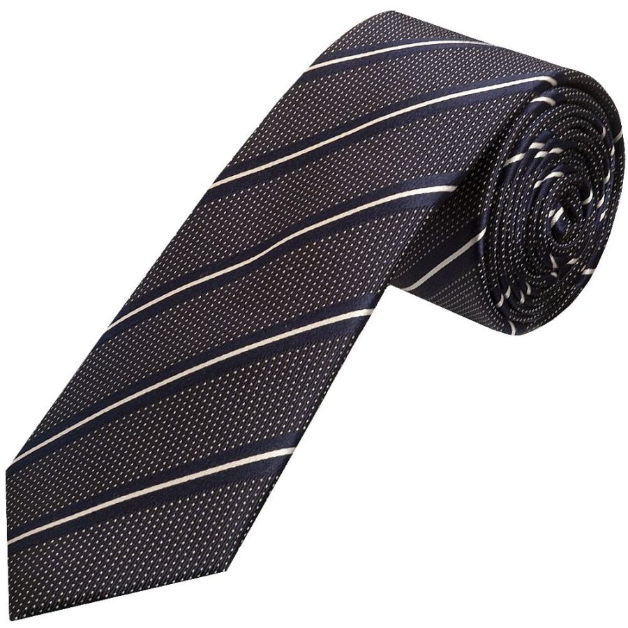 Navy Fine Stripe Classic Men's Silk Tie